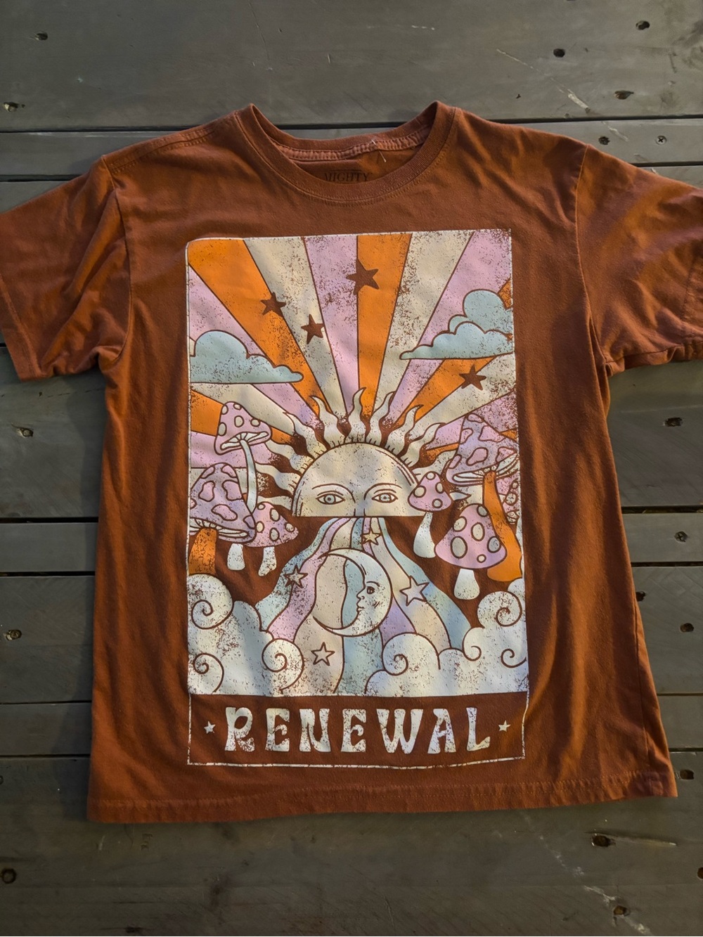 Renewal Graphic Tee - Rust Orange Shirt XS